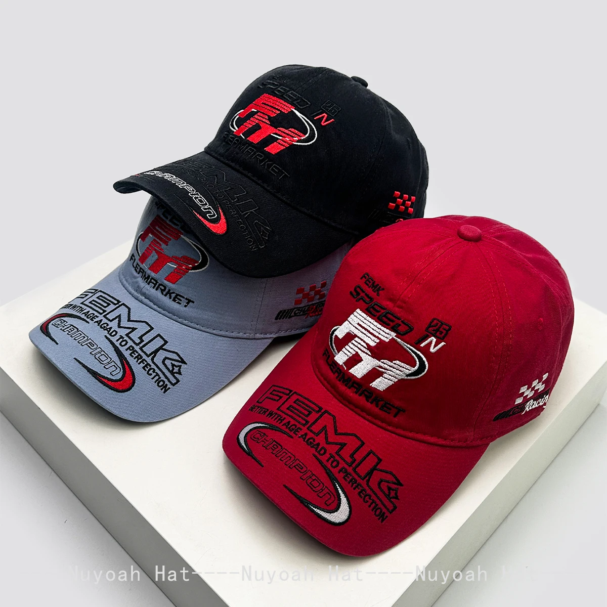 

New Men Women American Embroidered FM Letters Baseball Hats Sunshade Street Versatile Retro Peaked Caps Personal Fashion Niche