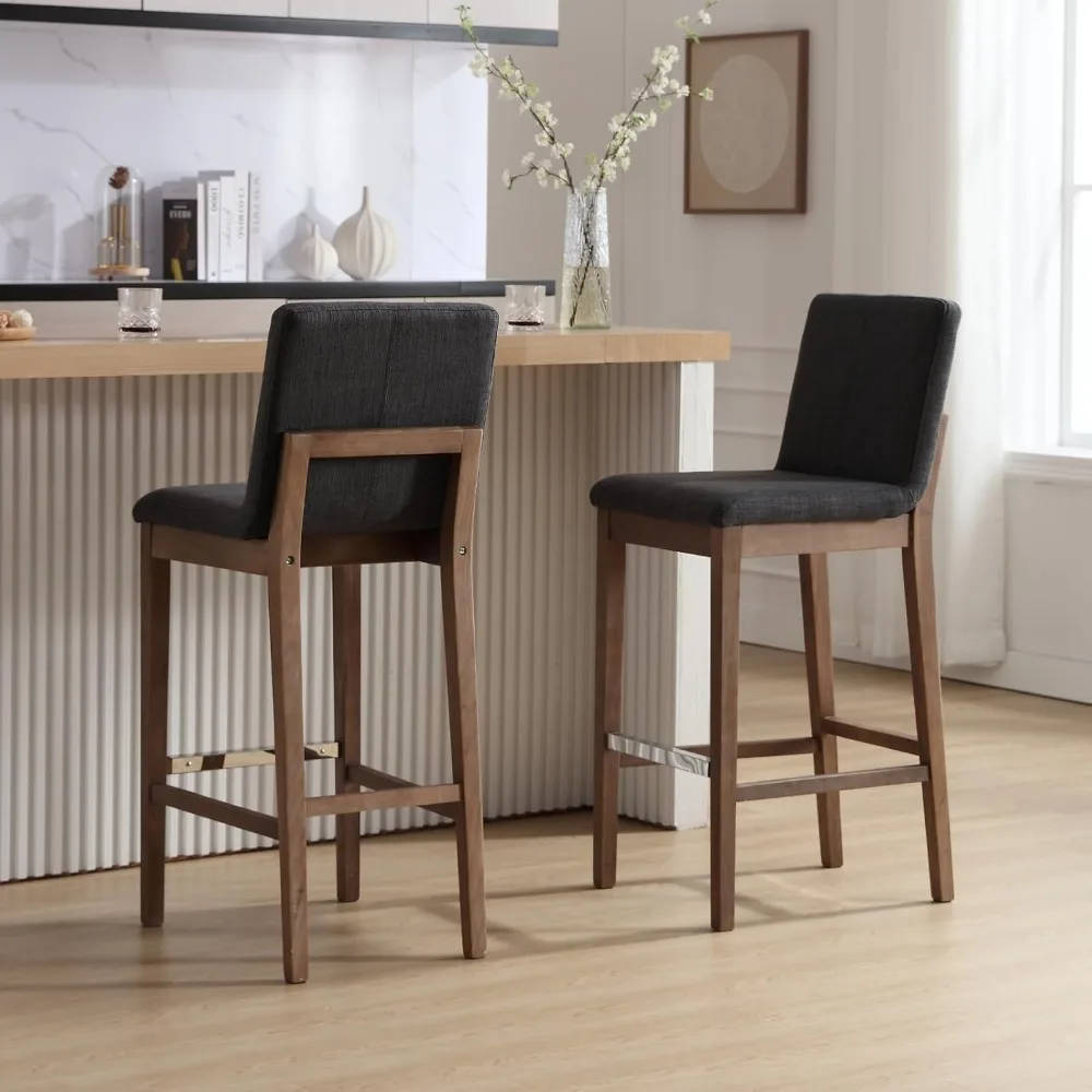 Barhocker-Set mit 2 Stück, Mid-Century Modern 30" Barhocker mit Rückenlehne