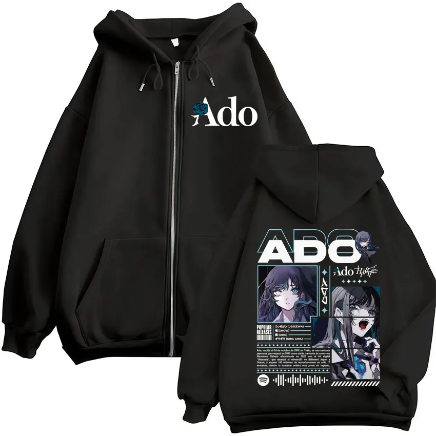 Ado World Tour 2025 Hibana Zipper Hoodies Men Women Clothing
