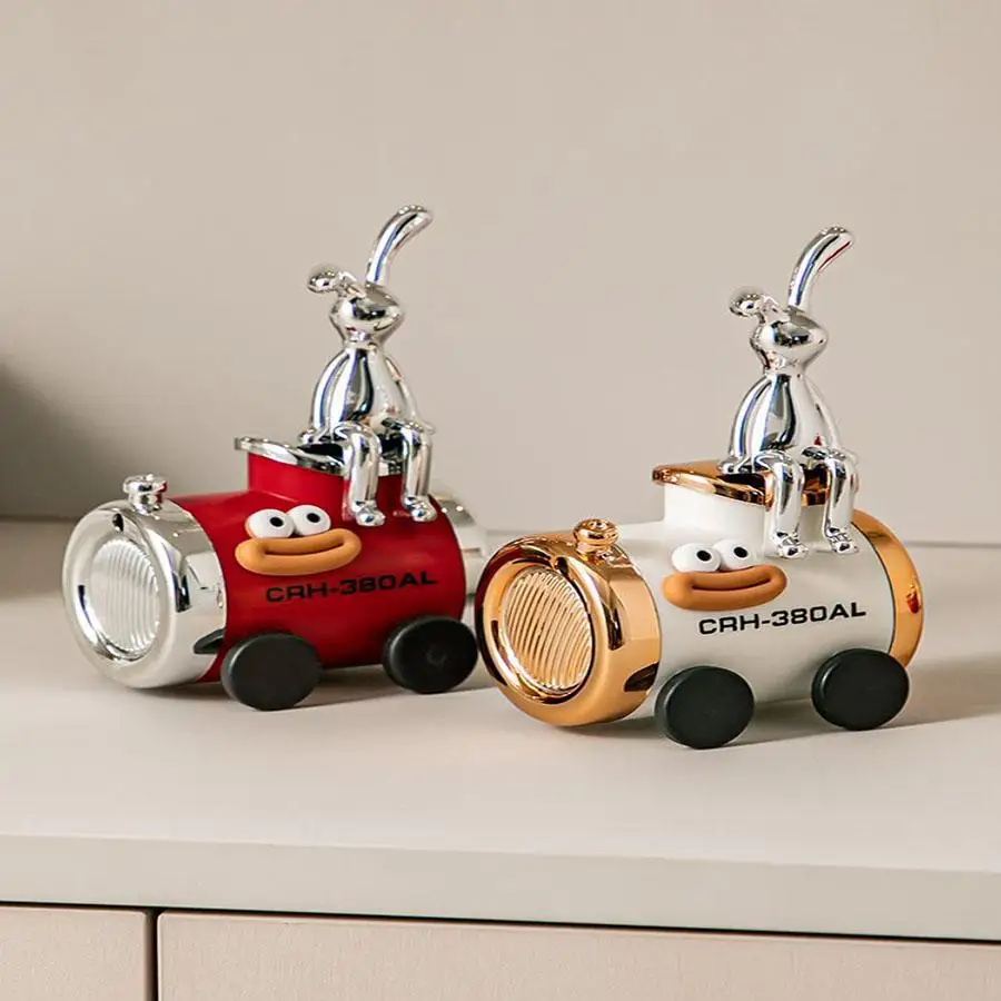Creative Rotating Jar Dental Floss Tube Light Luxury Ornament Locomotive Home Signature Toothpick Storage Box for Home Decor