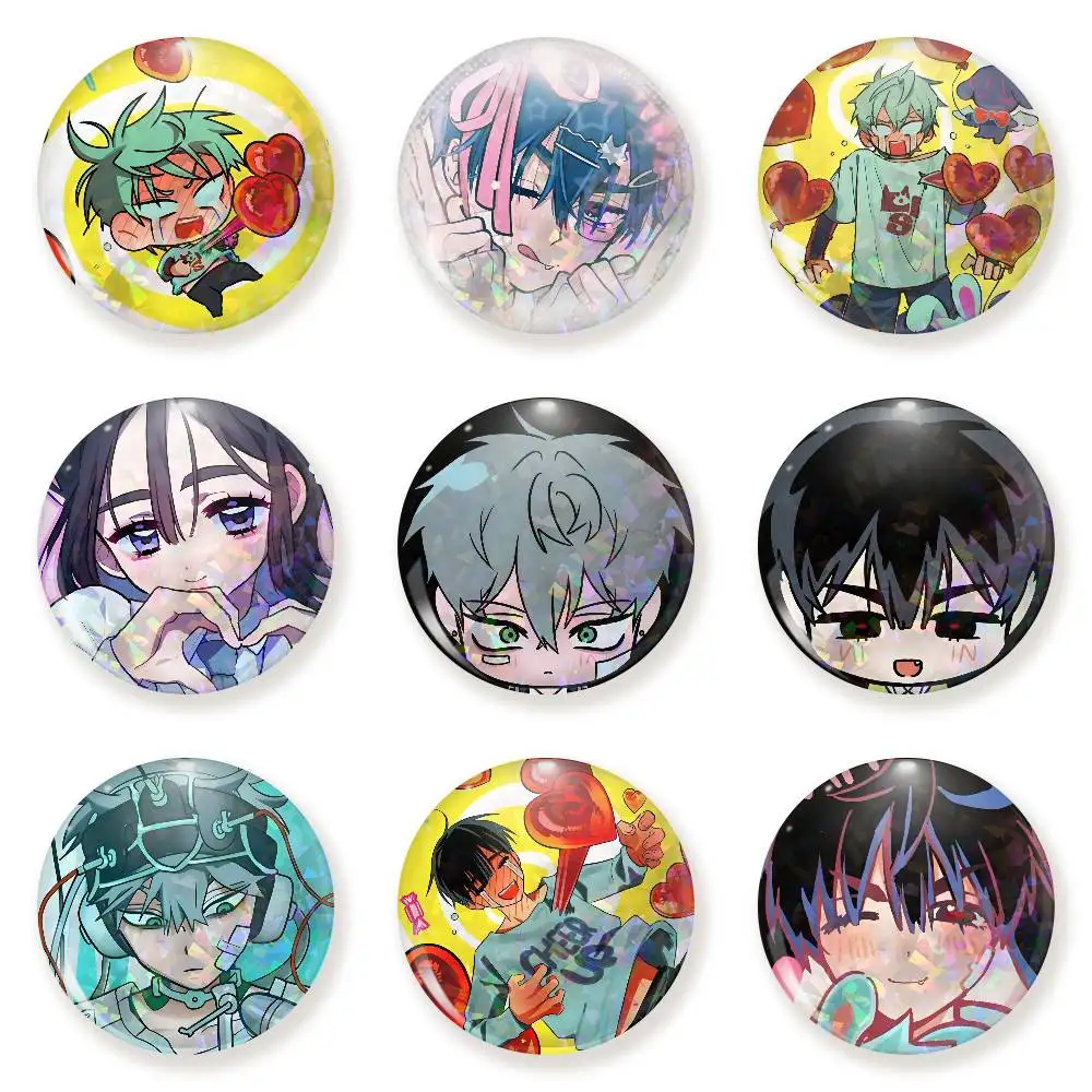 Alien Stage Ivan Till Sua Mizi Badge On Backpack Accessories Manga Icons Pins Round Cartoon Brooches For Clothes Bag Decor Gifts