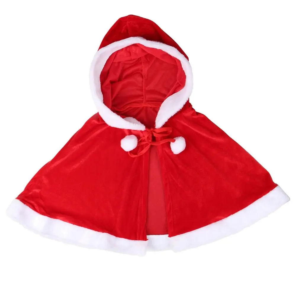 

Winter Santa Claus Costume Party Costumes Dress Plush Red Cape Women Hooded Ponchos Xmas Cape Cosplay Costume Christmas Cloak