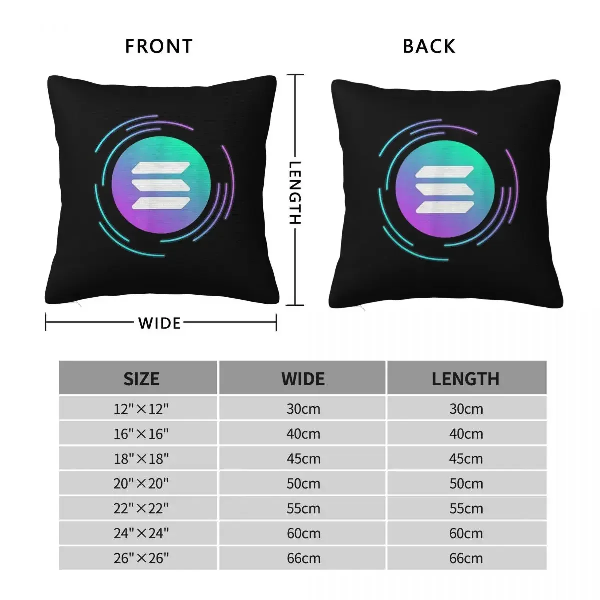 Solana Cryptocurrency - Solana SOL Square Pillowcase Pillow Cover Polyester Cushion Decor Comfort Throw Pillow for Home Car