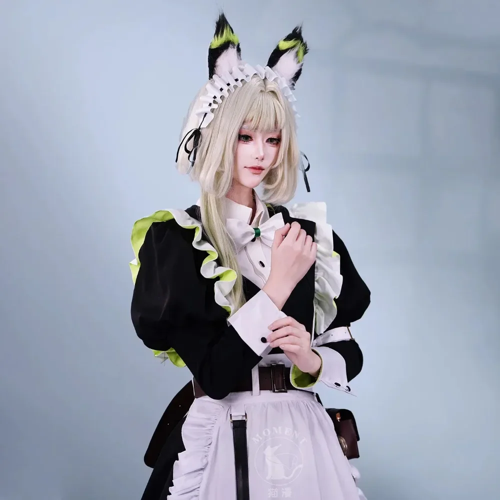 

COFUN Kaltsit Shi Yi Skin Cosplay Costume Game Arknights Suit Sweet Lovely Maid Dress Uniform Halloween Party Outfit Women
