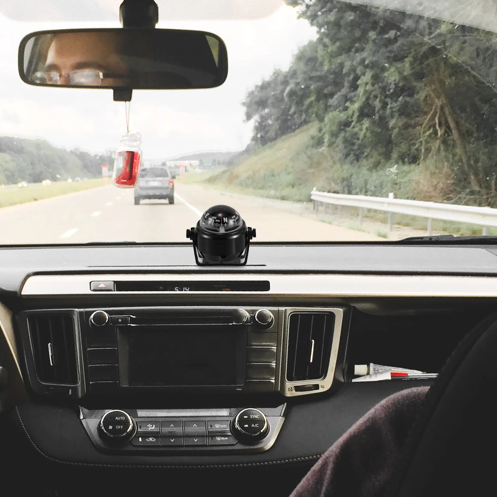 

Dash Mount Compass for Car Boat Truck Marine Navigation High Precision Vehicle Dashboard Compass with Sturdy ABS Construction