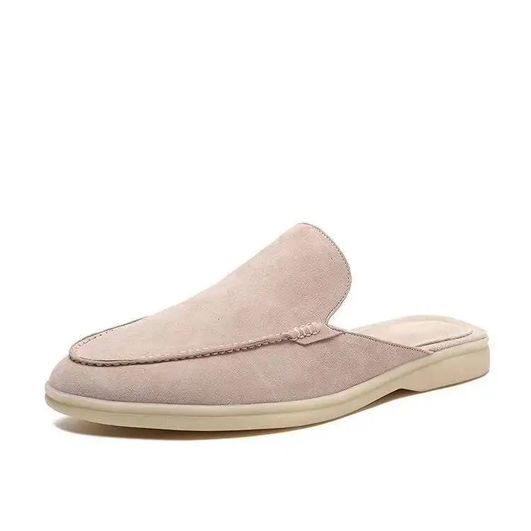 Men Suede Mules Slip-on Loafers Flat Heels Casual Shoes Men's Comfortable Slippers