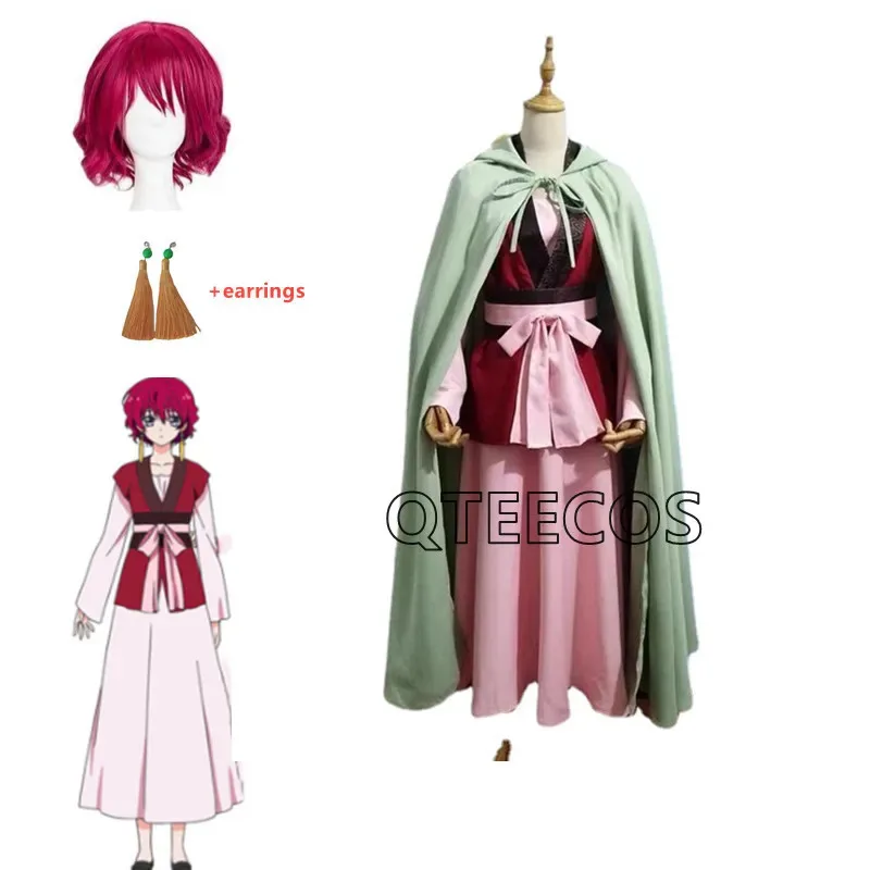 Akatsuki no Yona disfraz de princesa Cosplay Yona del amanecer vestido con capa mujeres Halloween Anime trajes conjunto completo