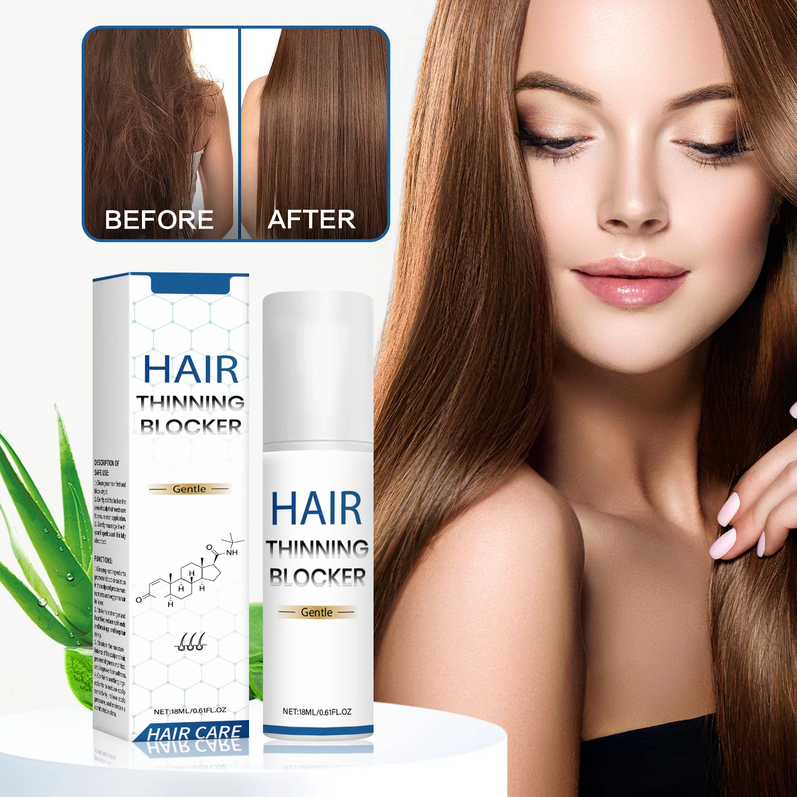 Hair Thinning Blocker Roller Serum,Fast Hair Growth Products,Anti Hair Loss Serum Spray  Scalp Beauty Hair Scalp Care Product