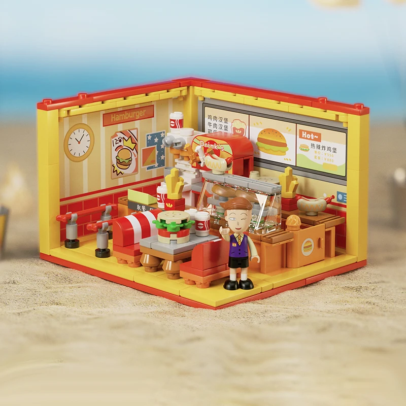 Weekit Chibi Maruko-chan casas apiladas juego de bloques de construcción Street View tienda modelo ensamblado juguetes para decoración del hogar regalos de vacaciones