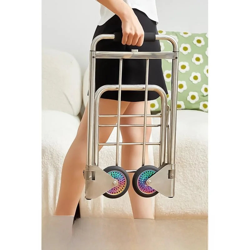 stainless-steel-thickened-hand-pulling-luggage-cart-portable-shopping-car-vegetable-buying-truck-foldable-cargo-transport
