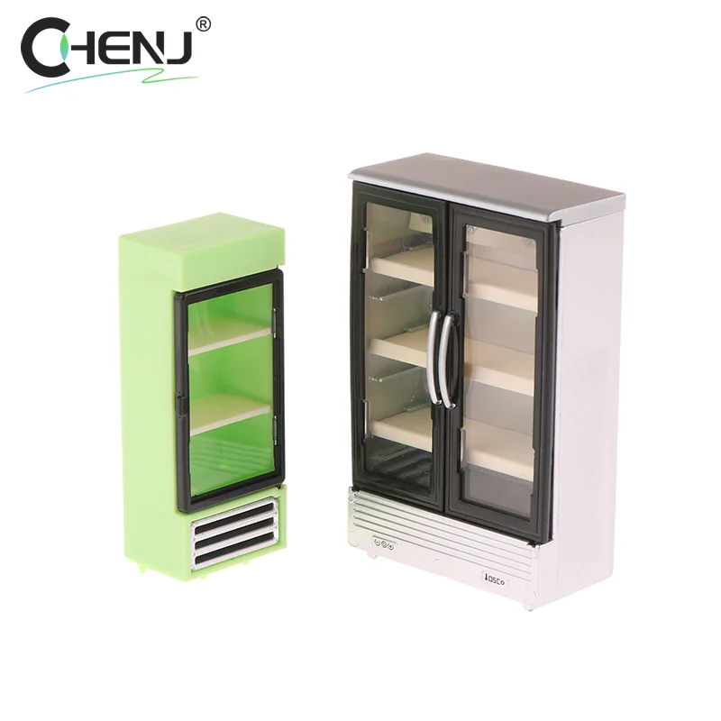 1Pcs Dollhouse Simulation Refrigerator Freezer Model Dollhouse Mini Furniture Accessories Dolls House Decoration Toys