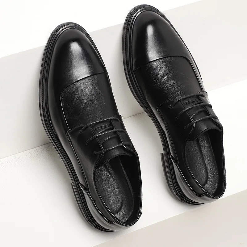 Oxford Mens Dress Shoes Formal Business Lace-up Full Grain Leather Minimalist Shoes for Men men dress shoes