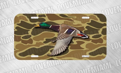 Vintage Duck Pond Hunter Wildlife Camo License Plate Auto Car Tag FREE SHIP Aluminum