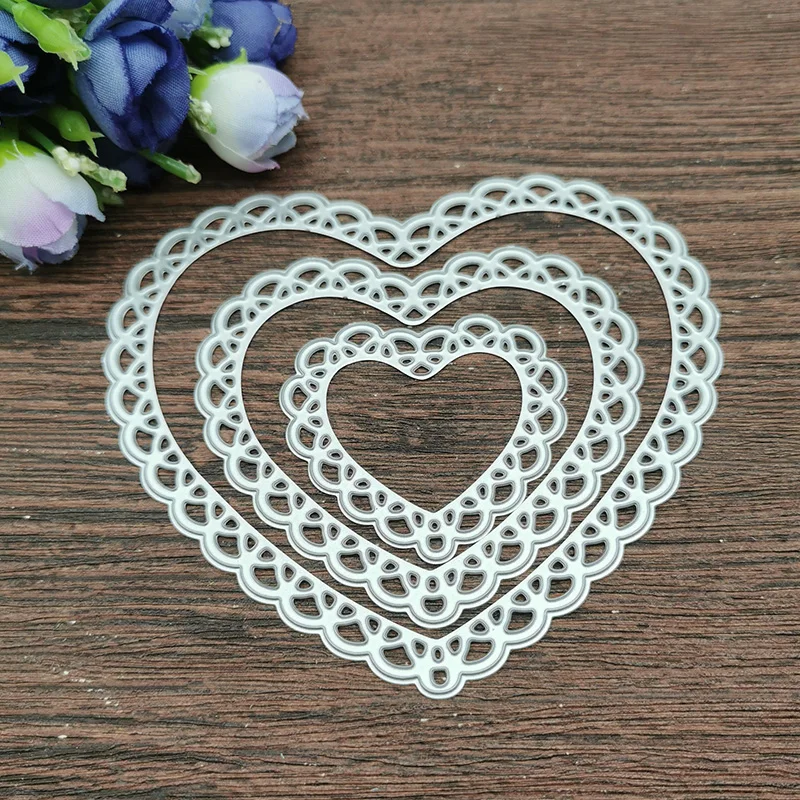 Beautiful three-layer peach Metal Cutting Dies Stencils For DIY Scrapbooking Decorative Embossing Handcraft Die Cutting Template