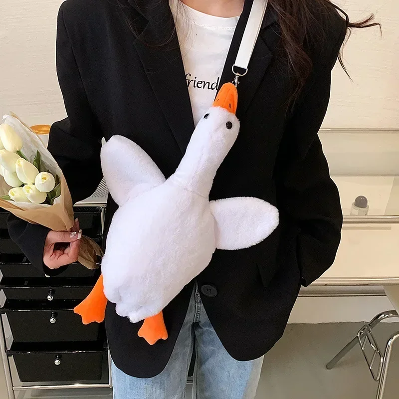 Plush Backpacks Cute Funny Adult Kid Girls Duck Plush Purse Cartoon Animals Shape Crossbody Bag Shoulder Kawaii Bag рюкзак