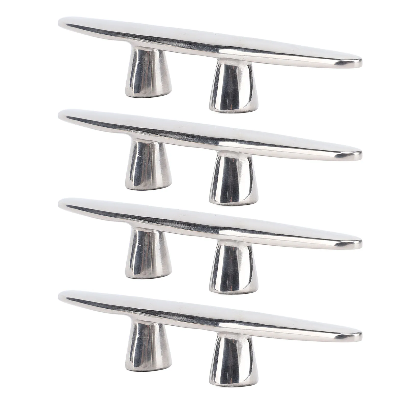 4pcs-6in-open-base-boat-cleat-316-stainless-steel-polished-oem-dock-tie-down-for-yacht-cargo-ship-speedboat