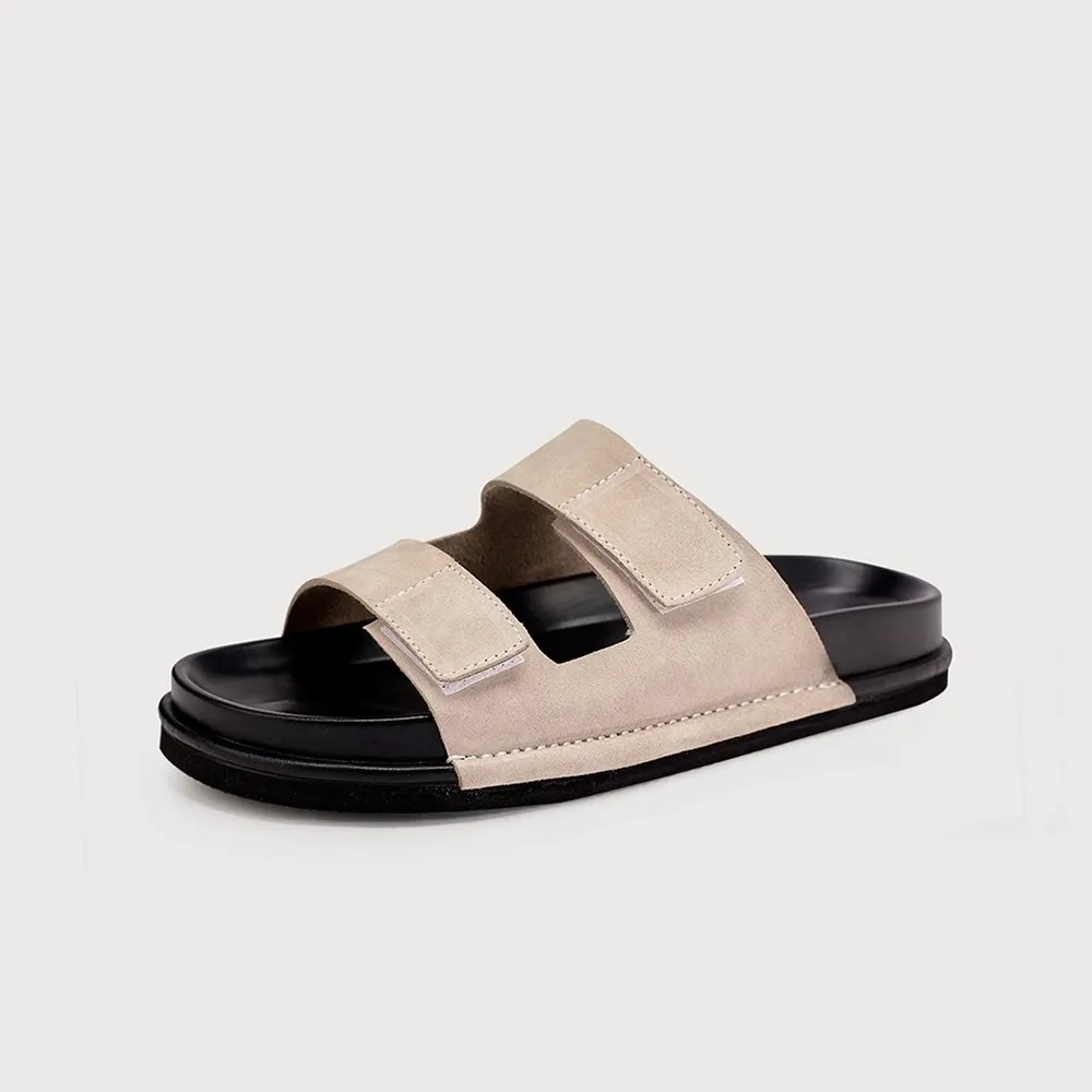 

Leather Sandals for Men Spring Summer Designer Shoes High Quality Genuine Leather Men's Sandal Slippers Man Shoes British Retro