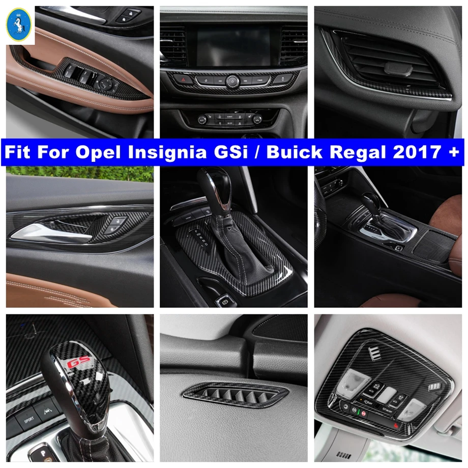 

ABS Carbon Fiber Car Door Bowl Lift Button / Air Outlet Accessories Cover Trim For Opel Insignia GSi / Buick Regal 2017 - 2023