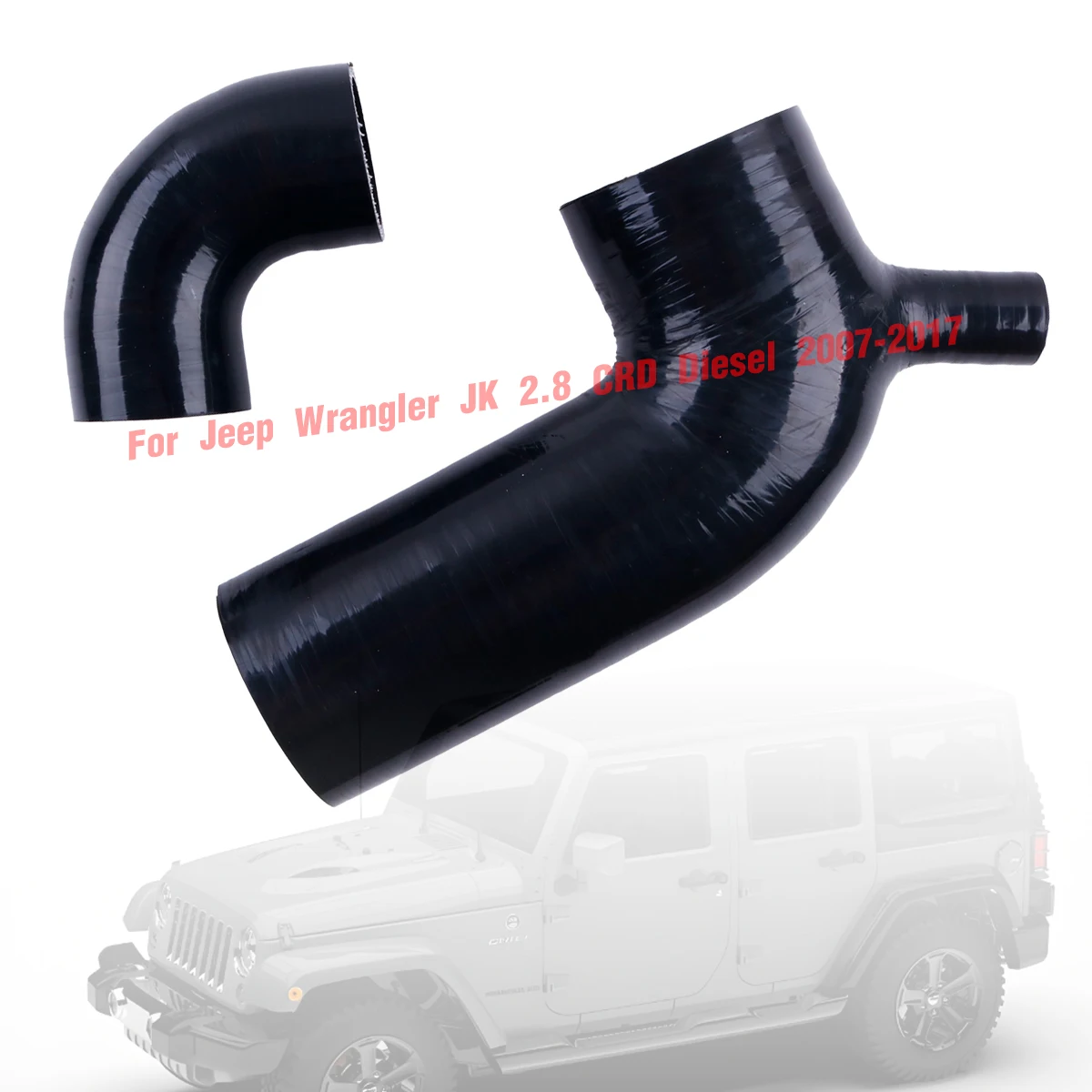 

Silicone Air Cleaner Intake Hose 4721136AG 4721136AH For 2007-2017 Jeep Wrangler JK 2.8 CRD Diesel