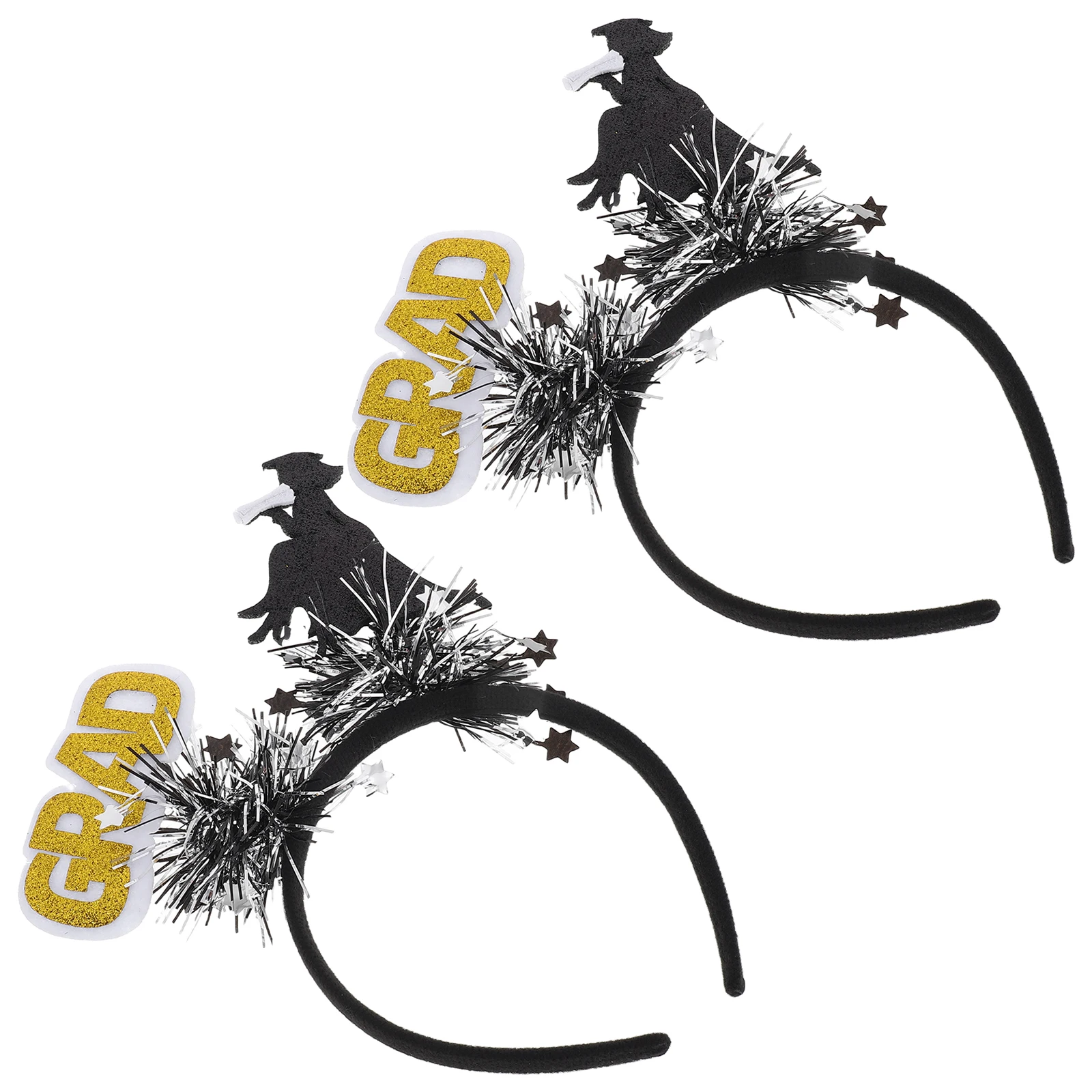 

2pcs Graduation Headband Doctor Cap Decorations Party Ceremony Bachelor Hat Accessories Stylish Design Comfortable Material