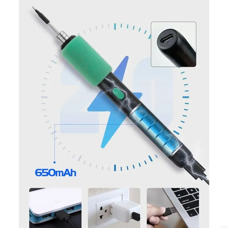 Mini kits hierro soldado USB 600 mAh Herramienta soldadura eléctrica recargable y recargable