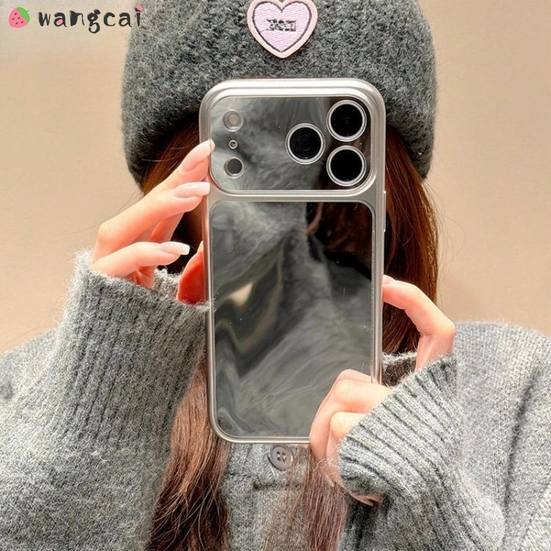 Silver Mirror Phone Case For Samsung Galaxy A14 A13 M13 A07 A06 M06 F06 A05 M05 A05S A04S A25 A24 A23 Luxury Makeup Mirror Cover