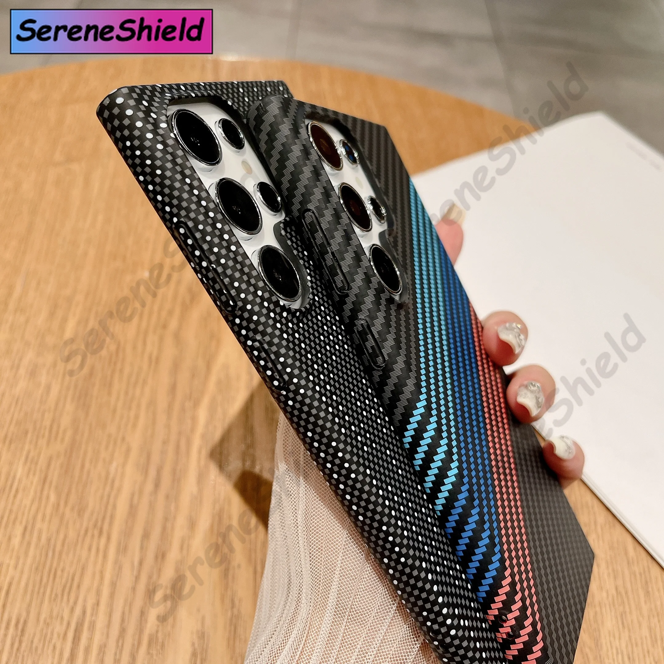 Ultra Thin Carbon Fiber Texture Armor Magnetic For Magsafe Case For Samsung S25 S24 S23 S22 Note 20 Ultra 10 Plus Hard PC Cover - Image 5