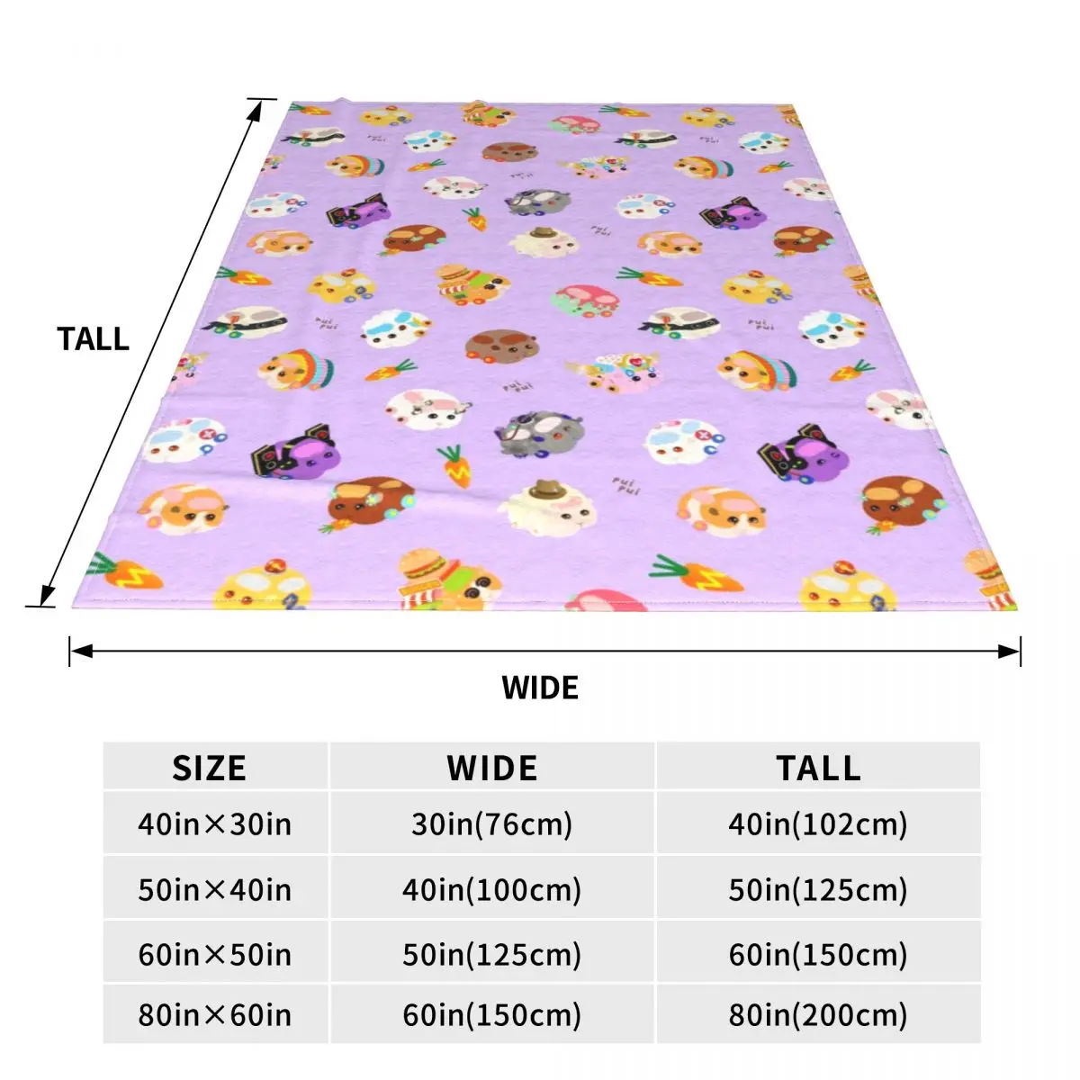 Pui Pui Molcar Assorted Characters Blankets Kawaii Travel Flannel Throw Blanket Soft Durable Couch Chair Custom Bedspread Gift