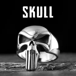 High Polishing Movie Skull Men Rings Stainless Steel Women Jewelry Punk Gothic Rock Vintage Fashion Accessories Gift Wholesale