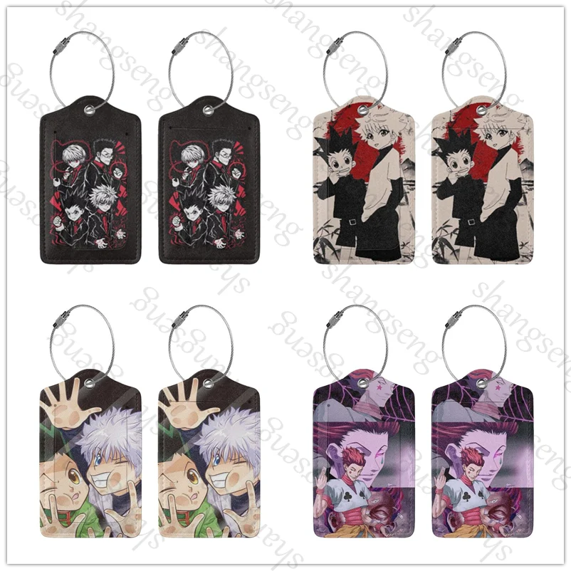 

Anime New Hunter x Hunter 1Pcs Leather Luggage Tag ID Tags with PU Privacy, Name Address Labels and Heavy Duty Steel Loop