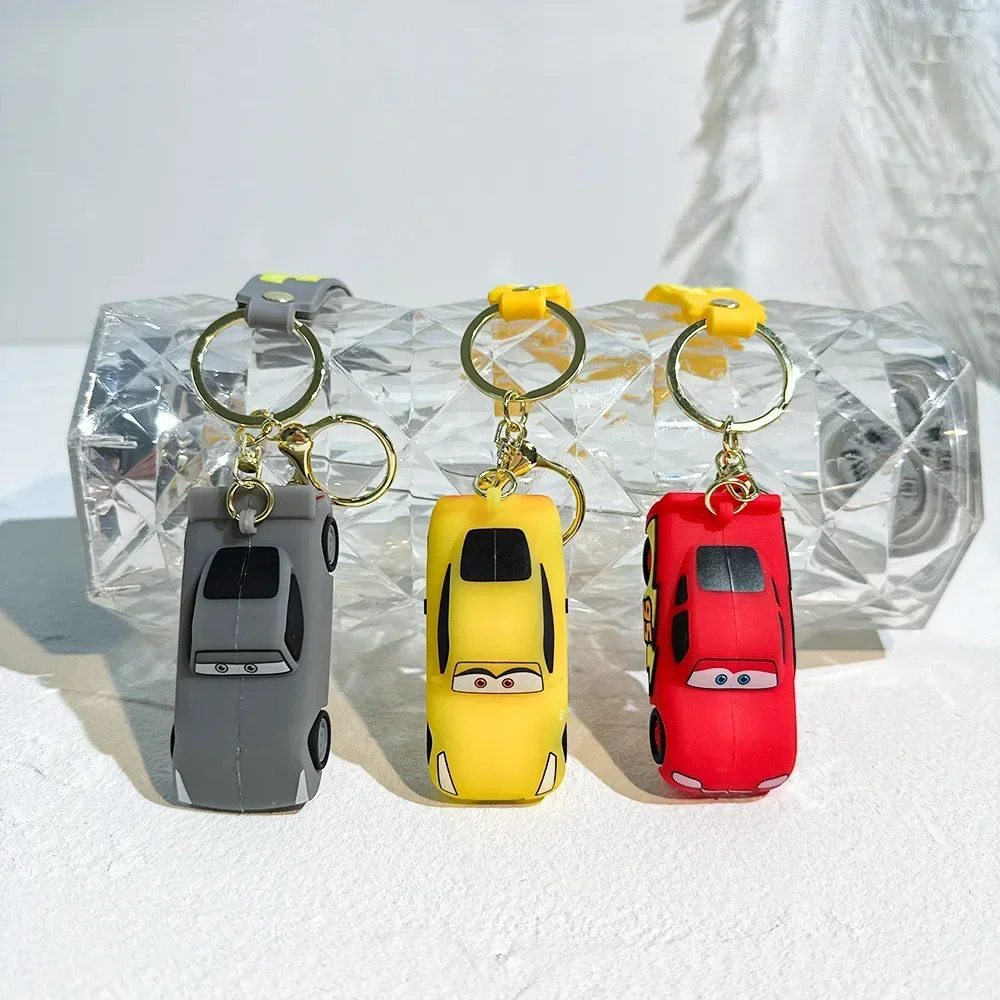 disney Lightning McQueen Silicone Keychain , Creative and Cute, Bag Pendant, Car Key Chain for Men, Fun Keychain，party gifts