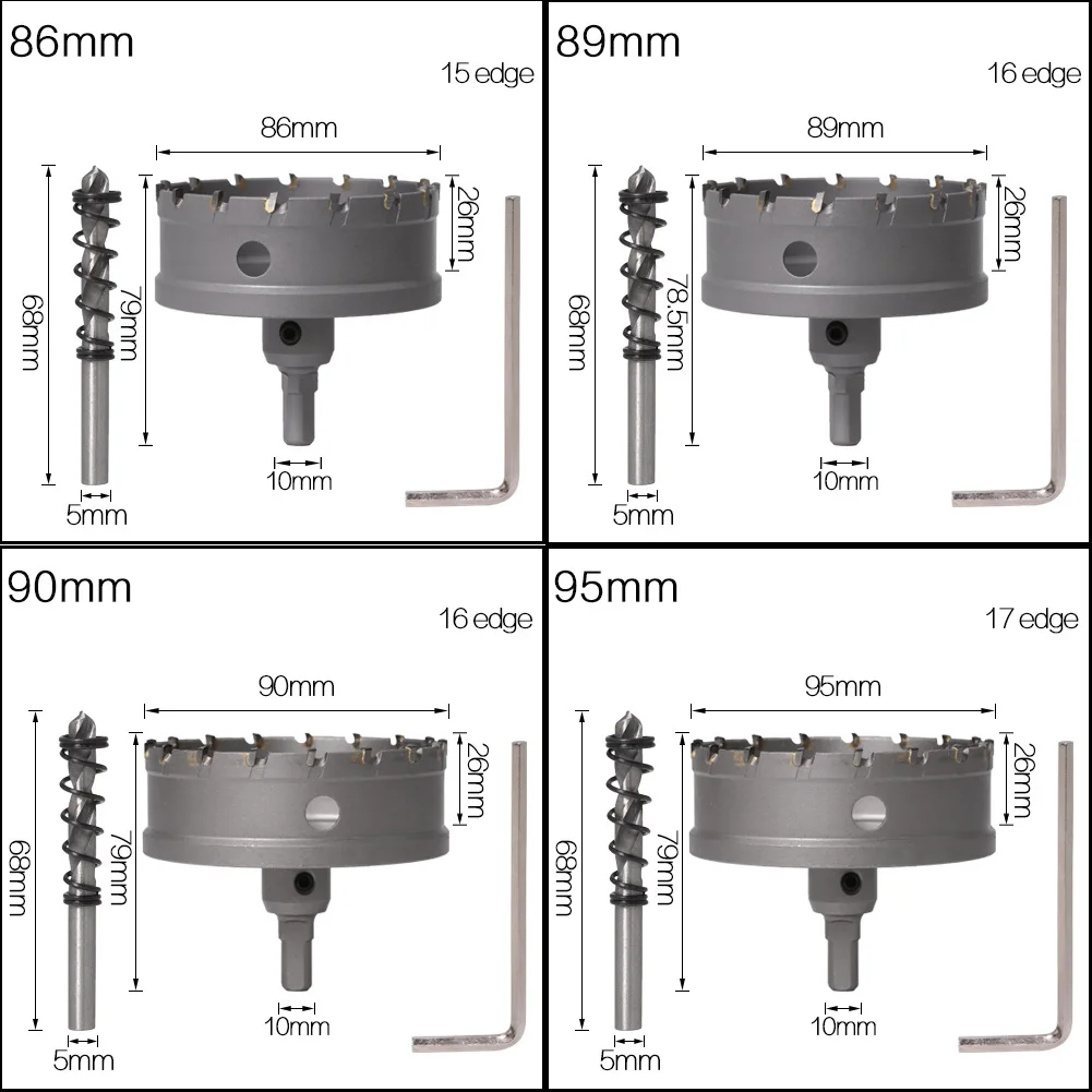 1PC 5A Carbide Tip TCT Drill Bit Hole Saw76-89mm Drill Bit Set Hole Saw Cutter For Stainless Steel Metal Alloy Drilling Bits