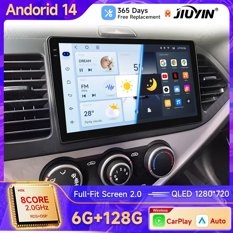 2 Din Android 15 Car Radio Carplay for KIA PICANTO Morning 2 2011 2012 2013 2014 2015 2016 Multimedia Player Navigation DVD Head