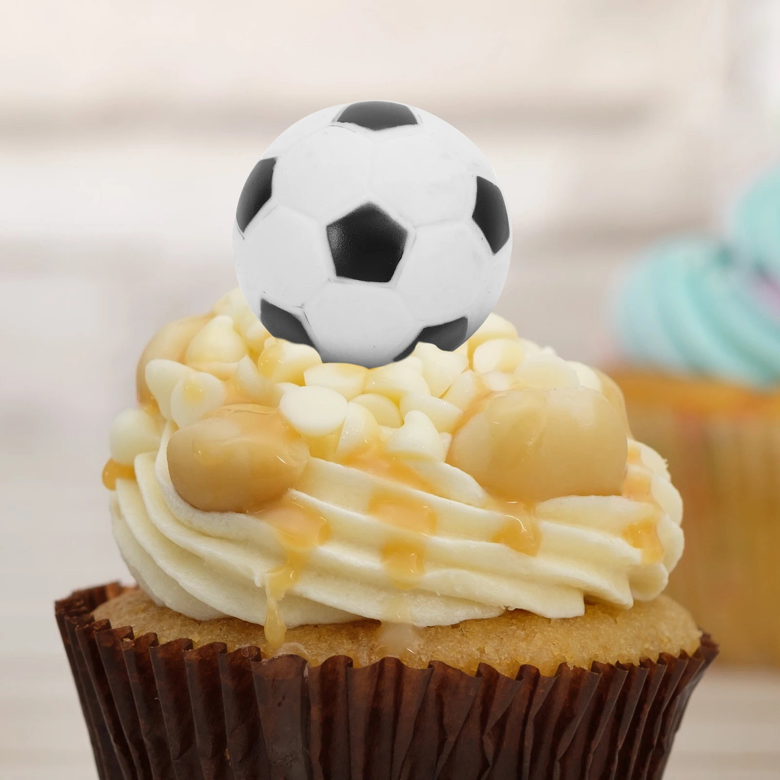 

12pcs Football Cake Decorations Soccer Ball Cupcake Toppers Birthday Party Dessert Picks Sports Theme Cake Ornaments