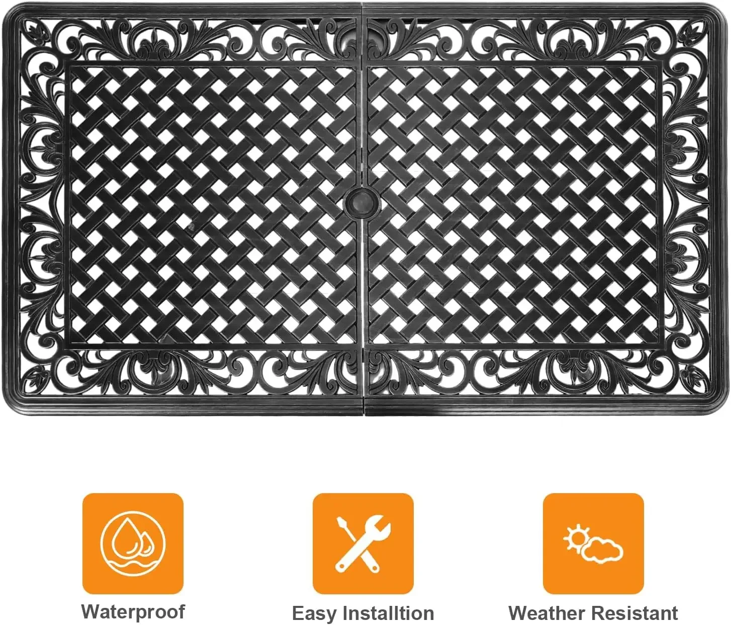 طقم طعام خارجي متين من الألومنيوم المصبوب مكون من 5 قطع، طقم طاولة طعام وكراسي للفناء مكون من 4 قطع، طقم طاولة محادثة معدنية للحديقة