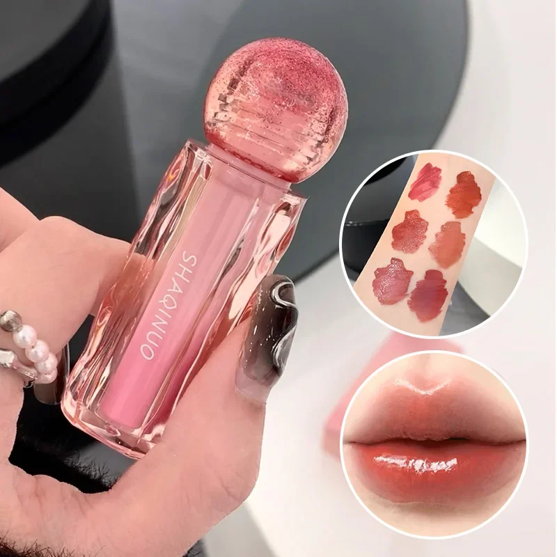 ملمع شفاه ديوي خفيف الوزن من كريستال بول مع تألق مرآة، ترطيب طويل الأمد ولون طبيعي لـ