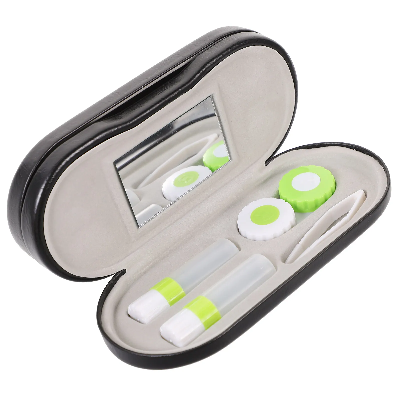 

Чехол для очков черный, дорожный набор 2-в-1, портативный футляр для линз и очков двойного назначения, защитный органайзер, дорожный набор для линз