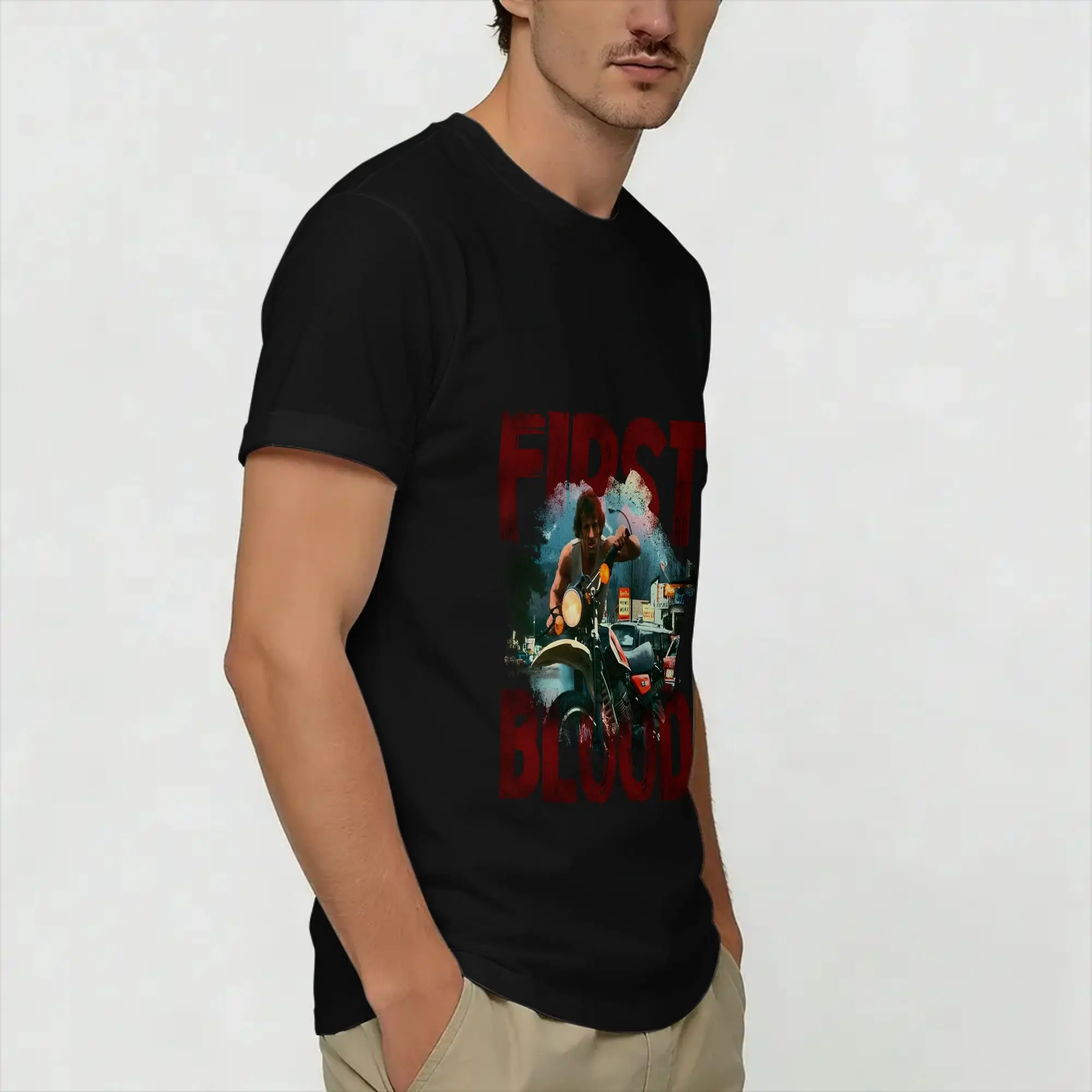 John Rambos   T Shirt Men Pure Cotton Novelty T-Shirt Round Neck  Tees Short Sleeve Clothing Printing view 3