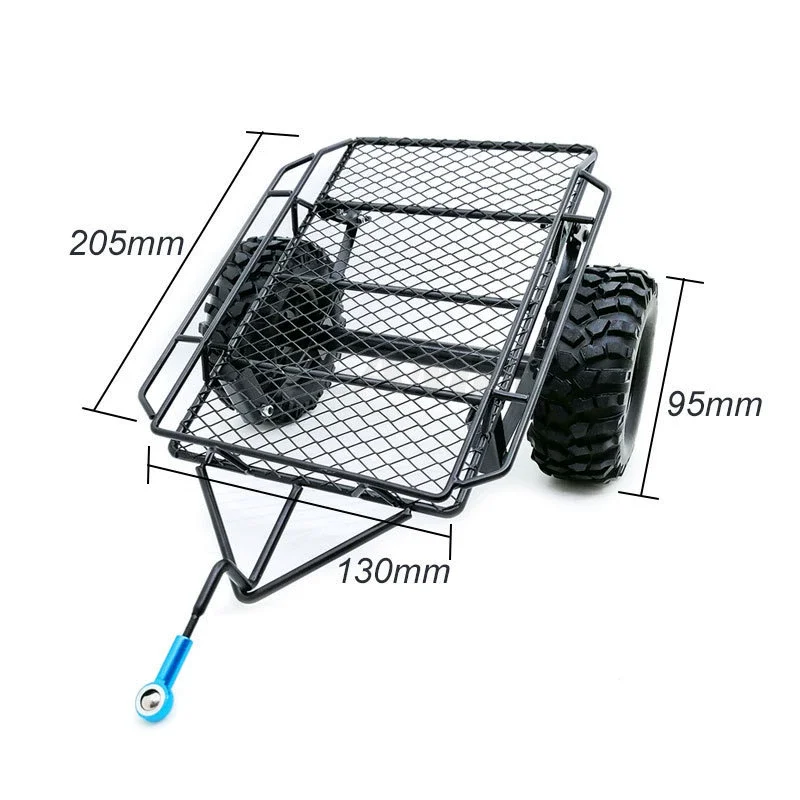 1/10 RC Crawler DIY Metal Trailer Cargo Tray For Axial SCX10 TRX‑4 RC4WD D90 Off‑Road Trailer With Suspension Upgrade Parts