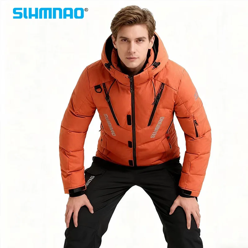 2025 Winter Fishing Suit Men's Goose Down Jacket and Tactical Pants, Warm Skiing Suit, Mountaineering, Hunting Sportswear