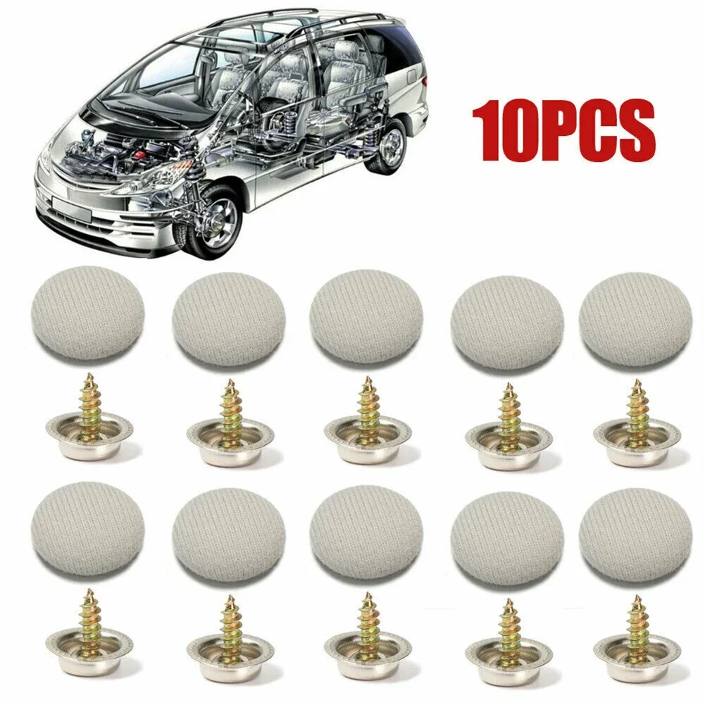 

10pcs/Set Car Roof Buckles Headliner Repair Fixing Screw Cap Rivets Car Roof Buckles Auto Accessories