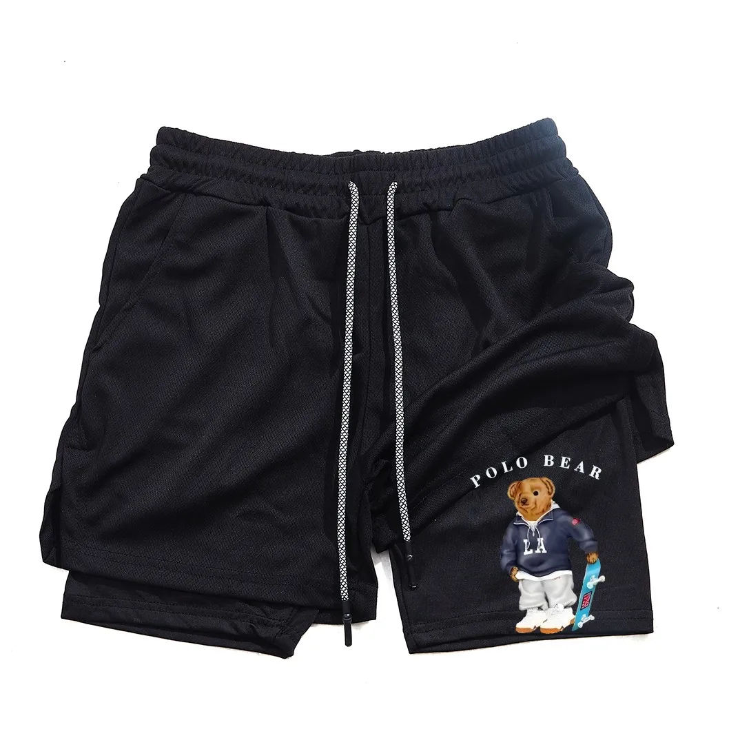 

Y2K sports pants performance double-layered all-in-one shorts men's fitness shorts exercise training running fitness pants