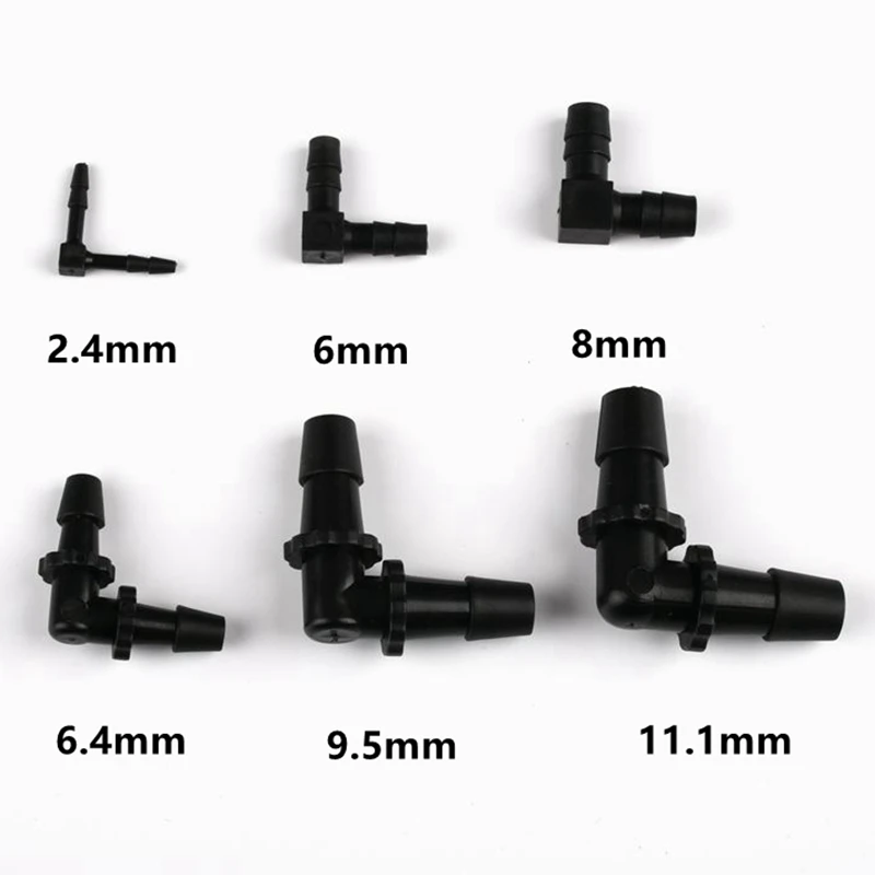 3 ~ 50 pz 2.4 ~ 11.1mm nero PE uguale connettore Pagoda giardino irrigazione tubo raccordo acquario serbatoio pompa aria aeratore giunti del tubo