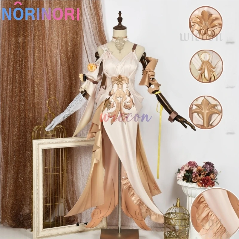 Honkai Star Rail Aglaea Cosplay Kostuum Pruik Jurk Hoofddeksels Ringen Amforus De Goldweaver Halloween Party Vrouwen Rekwisieten Carnaval