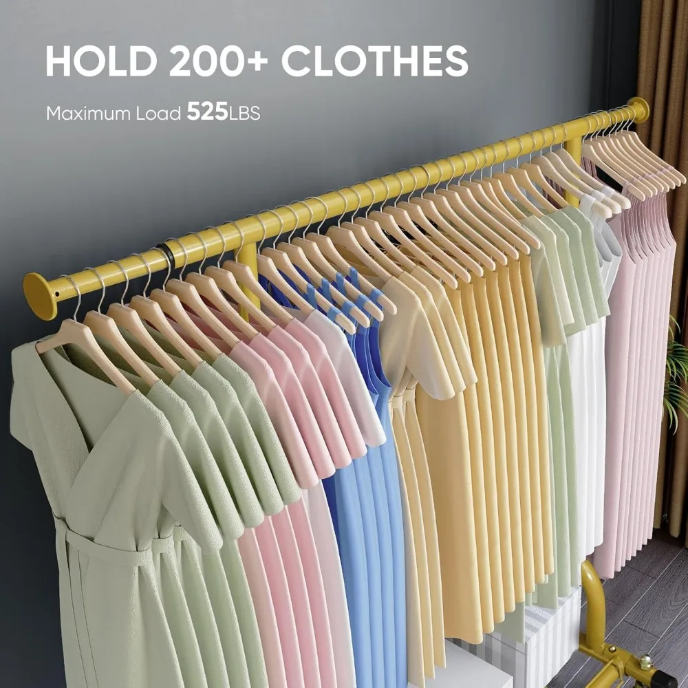 Perchero comercial resistente con ruedas para colgar ropa, soportes de hasta 525 libras, perchero de larga duración para negocios