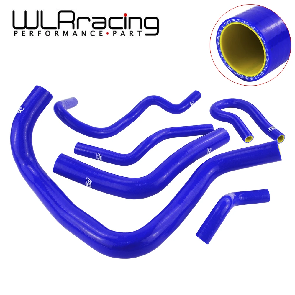 WLR - Blue & yellow  6PCS Silicone Radiator Hose kit With PQY Logo For HONDA CIVIC DOHC Type R DC2 EK4/9 B16A/B B18C LX1304C-QY