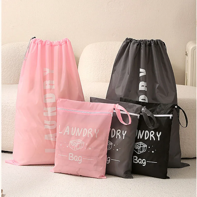 Waterproof Travel Laundry Bag Wet Dry Organizer Pouch with Zipper Hanging Strap Portable Storage Bag