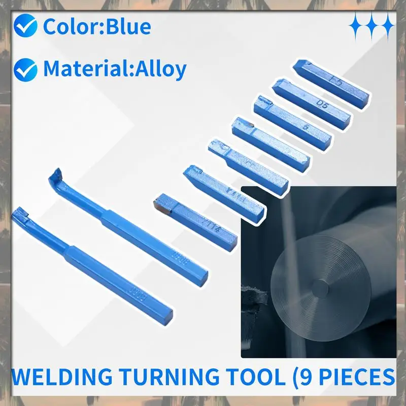 

A70U New Blue Brazed Carbide Lathe Turning Tool Set, 9 Pcs 8X8 Mm Square Shank Drill Bits