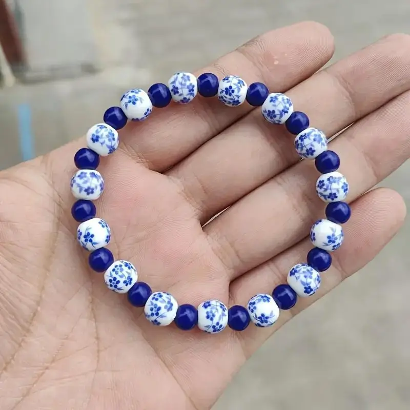 العصرية السيراميك سوار أنيق للنساء حساسة خمر زهرة العرقية نمط Bowknot الصليب بنات سوار الحفلات مجوهرات هدايا #4