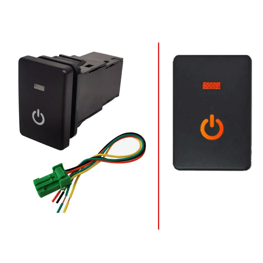 For Toyota Land Cruiser 2007 - 2020 Car LED Power On Off Switch Fan Music Switch Button with Cable Wire